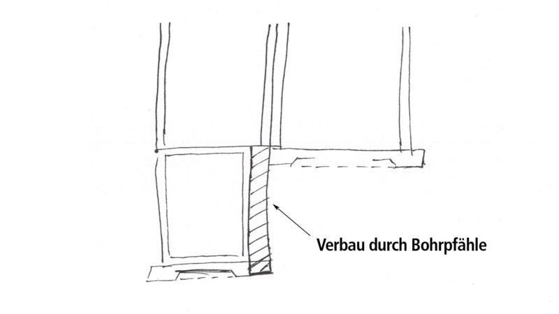 Doppelhaus-Keller-Verbau