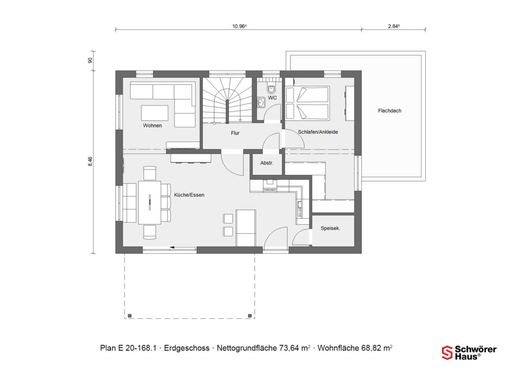 Fertighaus im skandinavischen Landhausstil Grundriss Erdgeschoss