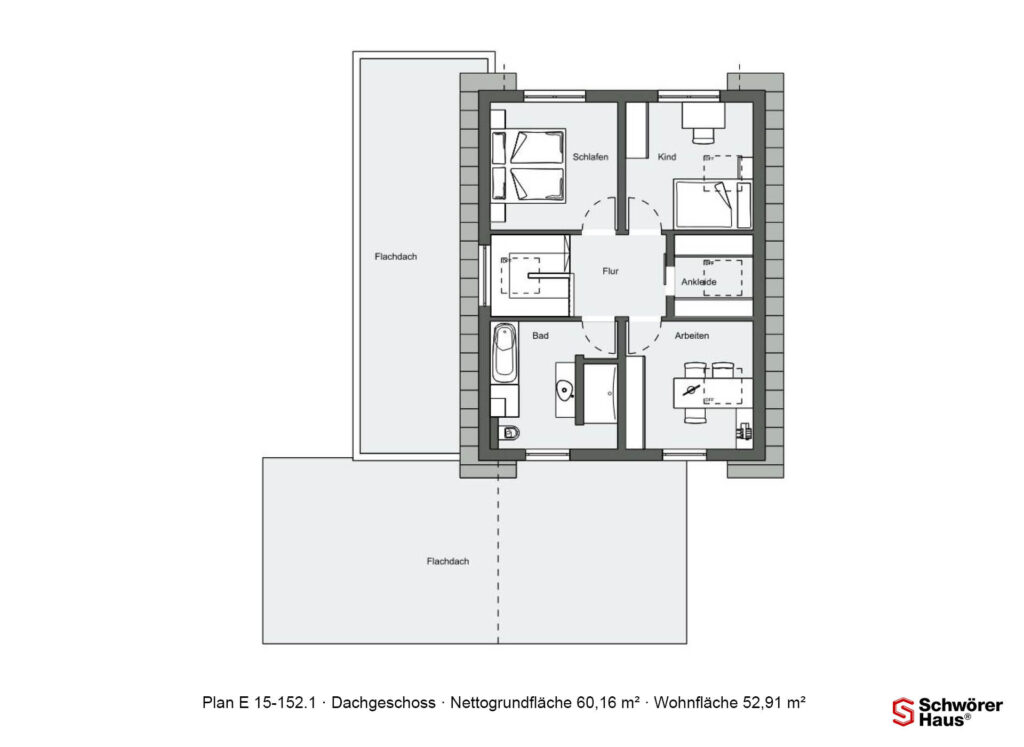 Grundriss Musterhaus Estenfeld Dachgeschoss