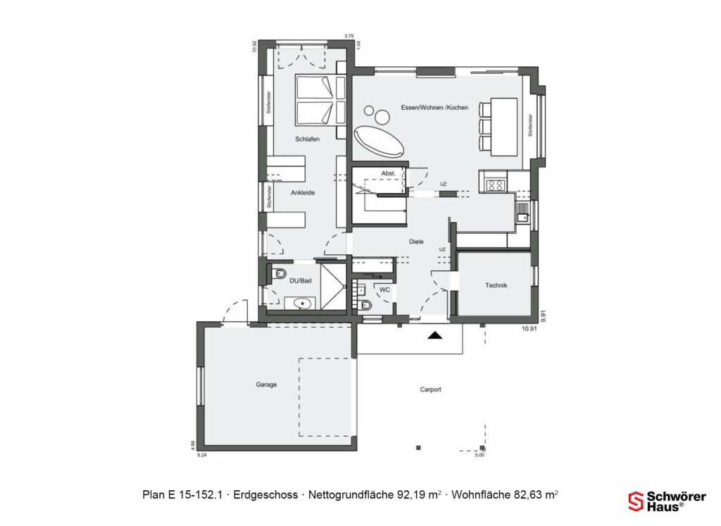 Grundriss Musterhaus Estenfeld Erdgeschoss