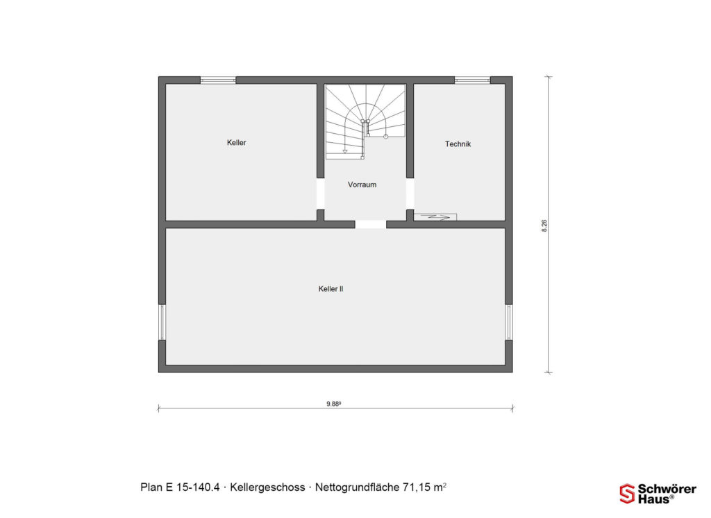 Haus mit Büro bauen Grundriss Kellergeschoss