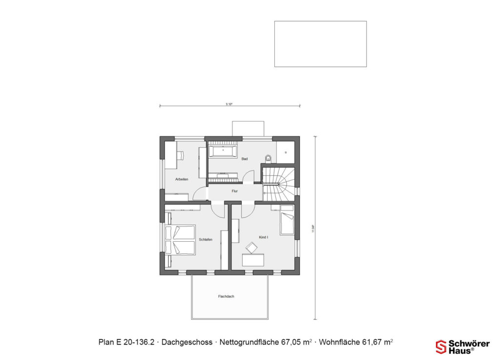 Grundriss Einfamilienhaus Dachgeschoss