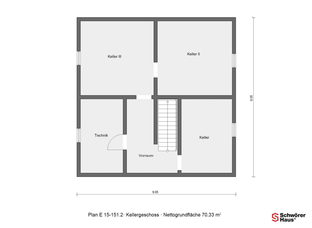 Ausbauhaus Grundriss Keller