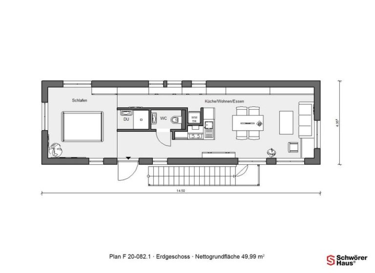 kleines Haus bauen Grundriss GreenLiving 50-80qm