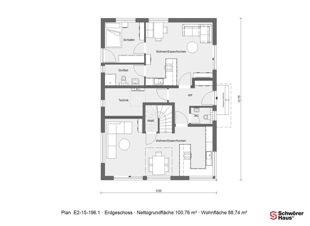 Grundriss-Erdgeschoss-klimafreundliches-Einfamilienhaus