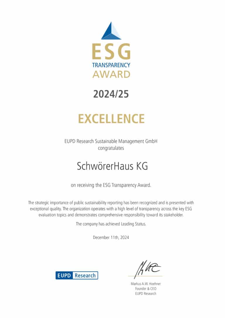 Urkunde ESG Award 2024 SchwörerHaus