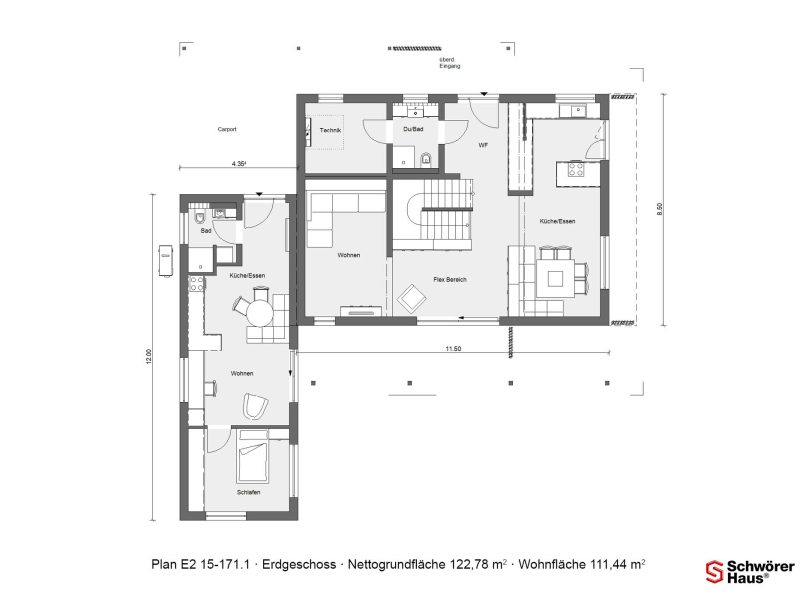 Grundriss Musterhaus Aenne Erdgeschoss