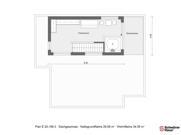 modernes Kubus Haus bauen Grundriss Dachgeschoss