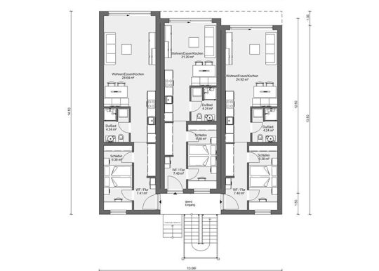 Modulhaus-9-Wohnungen-Grundriss