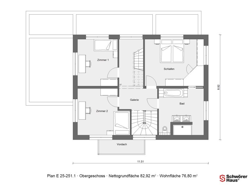 Schwoerer-Musterhaus in Wuppertal Obergeschoss